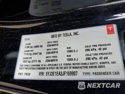 Zdjęcie 12 z 12 samochodu: 2018 TESLA MODEL 3 VIN:5YJ3E1EA3JF169907 - miniatura