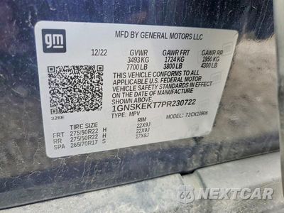 Zdjęcie 13 z 13 samochodu: 2023 CHEVROLET SUBURBAN K1500 RST VIN:1GNSKEKT7PR230722 - miniatura