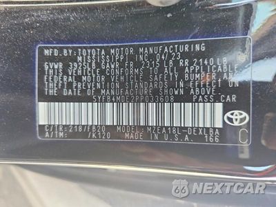 Zdjęcie 12 z 12 samochodu: 2023 TOYOTA COROLLA LE VIN:5YFB4MDE2PP033608 - miniatura