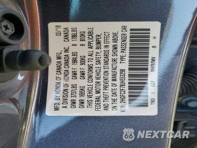 Zdjęcie 13 z 13 samochodu: 2018 HONDA CIVIC EX VIN:2HGFC2F78JH553298 - miniatura