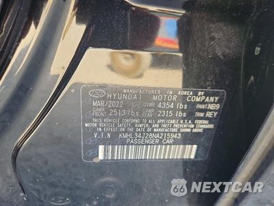 Zdjęcie 12 z 12 samochodu: 2022 HYUNDAI SONATA LIMITED VIN:KMHL34J28NA215943 - miniatura