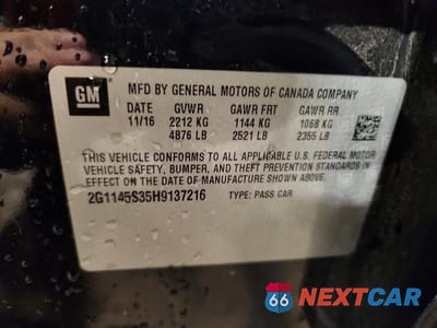 Zdjęcie 13 z 13 samochodu: 2017 CHEVROLET IMPALA PREMIER VIN:2G1145S35H9137216 - miniatura