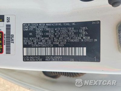 Zdjęcie 12 z 12 samochodu: 2008 TOYOTA TUNDRA GRADE VIN:5TFRU54138X012139 - miniatura