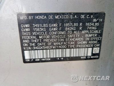 Zdjęcie 13 z 13 samochodu: 2015 HONDA FIT EX VIN:3HGGK5H82FM714090 - miniatura