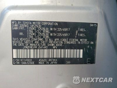 Zdjęcie 13 z 13 samochodu: 2015 TOYOTA RAV4 LE VIN:JTMZFREV9FJ041440 - miniatura