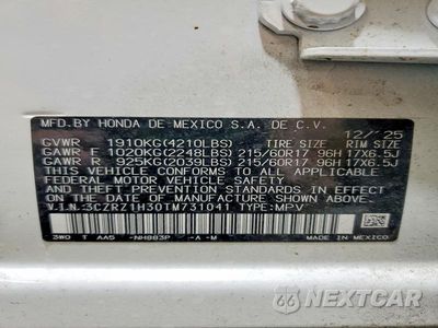 Zdjęcie 13 z 13 samochodu: 2026 HONDA HR-V LX VIN:3CZRZ1H30TM731041 - miniatura