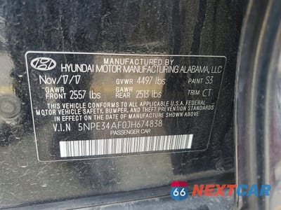 Zdjęcie 12 z 12 samochodu: 2018 HYUNDAI SONATA SPORT VIN:5NPE34AF0JH674838 - miniatura