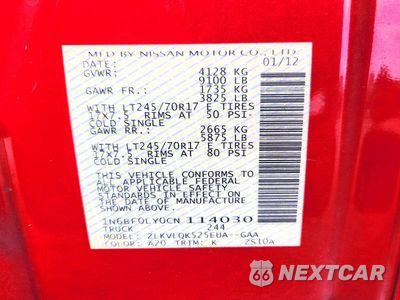 Zdjęcie 13 z 13 samochodu: 2012 NISSAN NV2500 DELIVERY VAN VIN:1N6BF0LY0CN114030 - miniatura