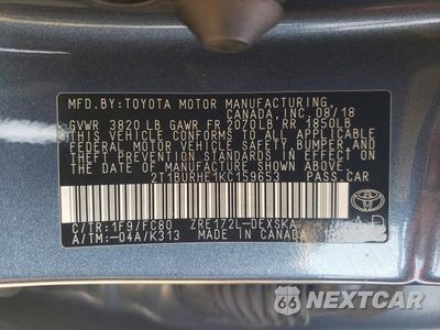 Zdjęcie 12 z 12 samochodu: 2019 TOYOTA COROLLA SE VIN:2T1BURHE1KC159653 - miniatura