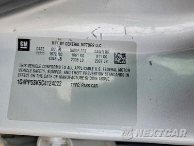 Zdjęcie 12 z 12 samochodu: 2012 BUICK VERANO VIN:1G4PP5SK5C4124022 - miniatura
