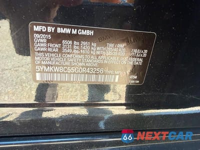 Zdjęcie 12 z 12 samochodu: 2016 BMW X6 M VIN:5YMKW8C55G0R43256 - miniatura