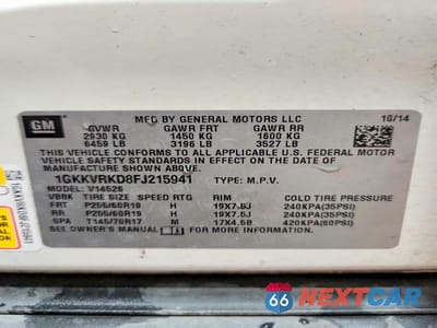 Zdjęcie 13 z 13 samochodu: 2015 GMC ACADIA SLT-1 VIN:1GKKVRKD8FJ215941 - miniatura