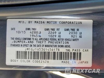 Zdjęcie 12 z 12 samochodu: 2016 MAZDA 6 TOURING VIN:JM1GJ1V53G1456178 - miniatura