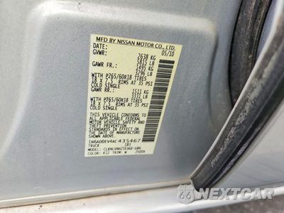 Zdjęcie 12 z 12 samochodu: 2010 NISSAN FRONTIER SE V6 VIN:1N6AD0EV4AC435467 - miniatura
