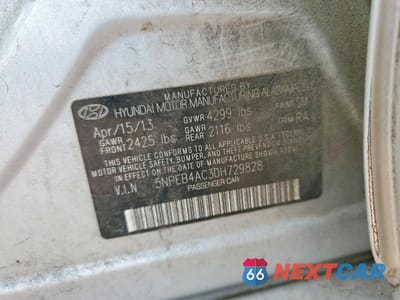 Zdjęcie 12 z 12 samochodu: 2013 HYUNDAI SONATA GLS VIN:5NPEB4AC3DH729828 - miniatura