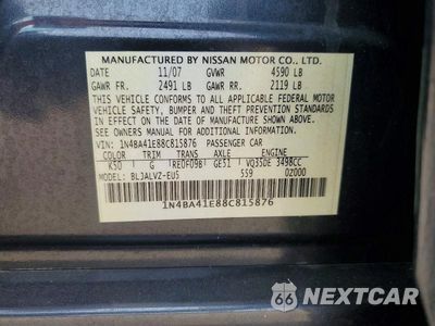Zdjęcie 12 z 12 samochodu: 2008 NISSAN MAXIMA 3.5 SE VIN:1N4BA41E88C815876 - miniatura