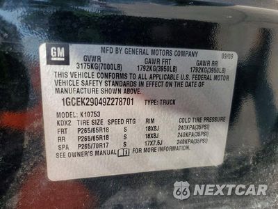 Zdjęcie 12 z 12 samochodu: 2009 CHEVROLET SILVERADO K1500 LT VIN:1GCEK29049Z278701 - miniatura
