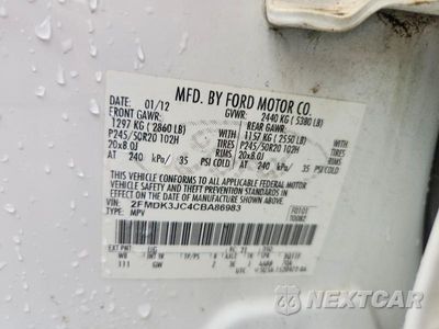Zdjęcie 12 z 12 samochodu: 2012 FORD EDGE SEL VIN:2FMDK3JC4CBA86983 - miniatura