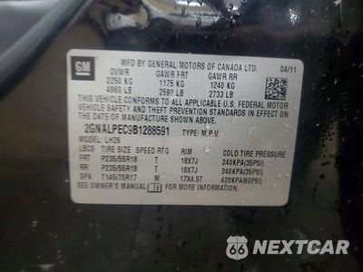 Zdjęcie 14 z 14 samochodu: 2011 CHEVROLET EQUINOX LT VIN:2GNALPEC9B1288591 - miniatura