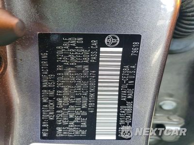 Zdjęcie 12 z 12 samochodu: 2019 TOYOTA CAMRY SE VIN:4T1B11HK1KU807474 - miniatura