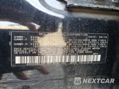 Zdjęcie 13 z 13 samochodu: 2019 SUBARU ASCENT PREMIUM VIN:4S4WMAFD1K3488760 - miniatura