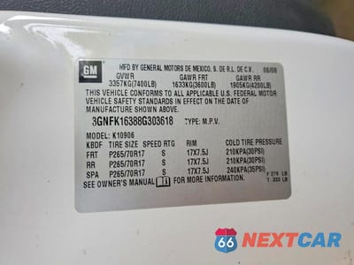 Zdjęcie 13 z 13 samochodu: 2008 CHEVROLET SUBURBAN K1500 LS VIN:3GNFK16388G303618 - miniatura