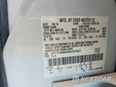 Zdjęcie 12 z 12 samochodu: 2016 FORD F250 SUPER DUTY VIN:1FT7W2B60GEC81921 - miniatura
