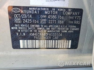 Zdjęcie 12 z 12 samochodu: 2015 HYUNDAI SONATA HYBRID BASE VIN:KMHEC4A40FA133104 - miniatura