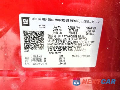 Zdjęcie 14 z 14 samochodu: 2021 CHEVROLET EQUINOX LT VIN:3GNAXKEV7ML338821 - miniatura