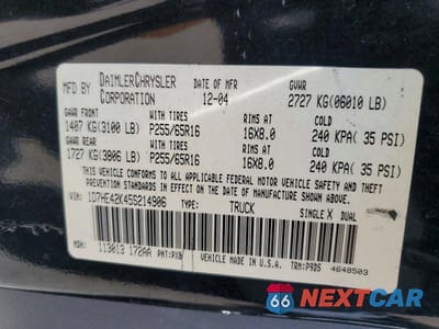 Zdjęcie 12 z 12 samochodu: 2005 DODGE DAKOTA SLT VIN:1D7HE42K45S214906 - miniatura