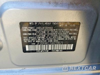 Zdjęcie 14 z 14 samochodu: 2016 SUBARU CROSSTREK LIMITED VIN:JF2GPAKC7GH229571 - miniatura