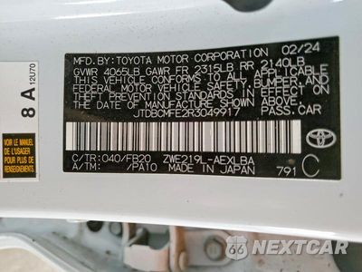 Zdjęcie 12 z 12 samochodu: 2024 TOYOTA COROLLA HYBRID LE VIN:JTDBCMFE2R3049917 - miniatura