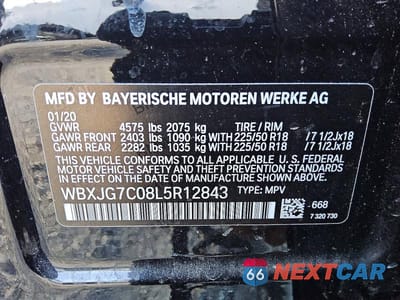 Zdjęcie 12 z 12 samochodu: 2020 BMW X1 SDRIVE28I VIN:WBXJG7C08L5R12843 - miniatura