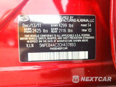 Zdjęcie 13 z 13 samochodu: 2012 HYUNDAI SONATA GLS VIN:5NPEB4AC2CH437893 - miniatura