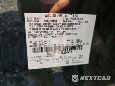Zdjęcie 12 z 12 samochodu: 2009 FORD FLEX SEL VIN:2FMDK52C59BA04939 - miniatura