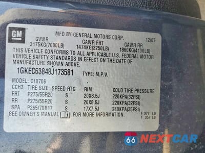 Zdjęcie 13 z 13 samochodu: 2008 GMC YUKON DENALI VIN:1GKEC63848J173581 - miniatura