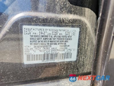 Zdjęcie 13 z 13 samochodu: 2014 NISSAN SENTRA SV VIN:3N1AB7AP0EY327775 - miniatura