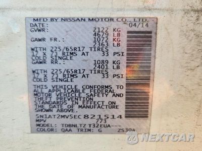 Zdjęcie 14 z 14 samochodu: 2014 NISSAN ROGUE SV VIN:5N1AT2MV5EC821514 - miniatura