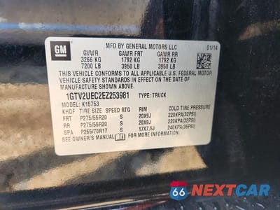 Zdjęcie 12 z 12 samochodu: 2014 GMC SIERRA K1500 SLE VIN:1GTV2UEC2EZ253981 - miniatura