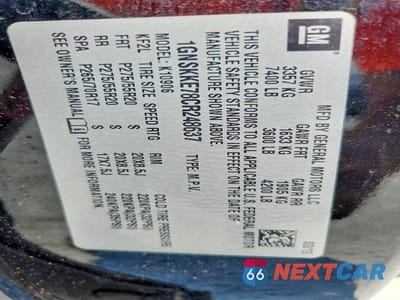 Zdjęcie 13 z 13 samochodu: 2012 CHEVROLET SUBURBAN K1500 LTZ VIN:1GNSKKE78CR248637 - miniatura