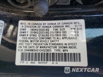 Zdjęcie 14 z 14 samochodu: 2014 HONDA CR-V LX VIN:2HKRM3H31EH523825 - miniatura