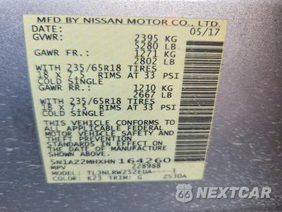 Zdjęcie 13 z 13 samochodu: 2017 NISSAN MURANO SL VIN:5N1AZ2MHXHN164260 - miniatura