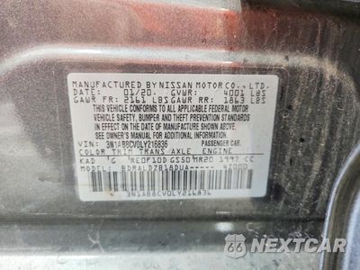 Zdjęcie 12 z 12 samochodu: 2020 NISSAN SENTRA SV VIN:3N1AB8CV0LY216836 - miniatura