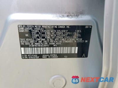 Zdjęcie 13 z 13 samochodu: 2014 TOYOTA RAV4 XLE VIN:2T3RFREV8EW228443 - miniatura