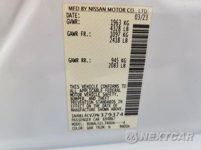 Zdjęcie 12 z 12 samochodu: 2023 NISSAN ALTIMA SR VIN:1N4BL4CV2PN379374 - miniatura