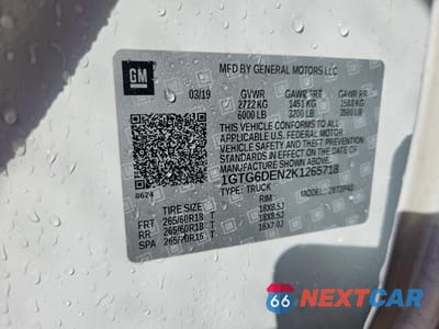 Zdjęcie 12 z 12 samochodu: 2019 GMC CANYON SLT VIN:1GTG6DEN2K1265718 - miniatura