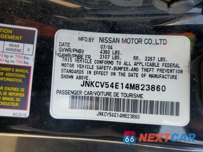 Zdjęcie 12 z 12 samochodu: 2004 INFINITI G35 BASE VIN:JNKCV54E14M823860 - miniatura