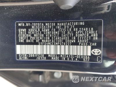 Zdjęcie 12 z 12 samochodu: 2021 TOYOTA COROLLA SE VIN:5YFS4MCEXMP078227 - miniatura