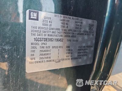 Zdjęcie 12 z 12 samochodu: 2016 CHEVROLET COLORADO Z71 VIN:1GCGTDE38G1196452 - miniatura