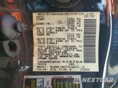 Zdjęcie 12 z 12 samochodu: 2010 NISSAN FRONTIER SE V6 VIN:1N6AD0CW5AC424764 - miniatura